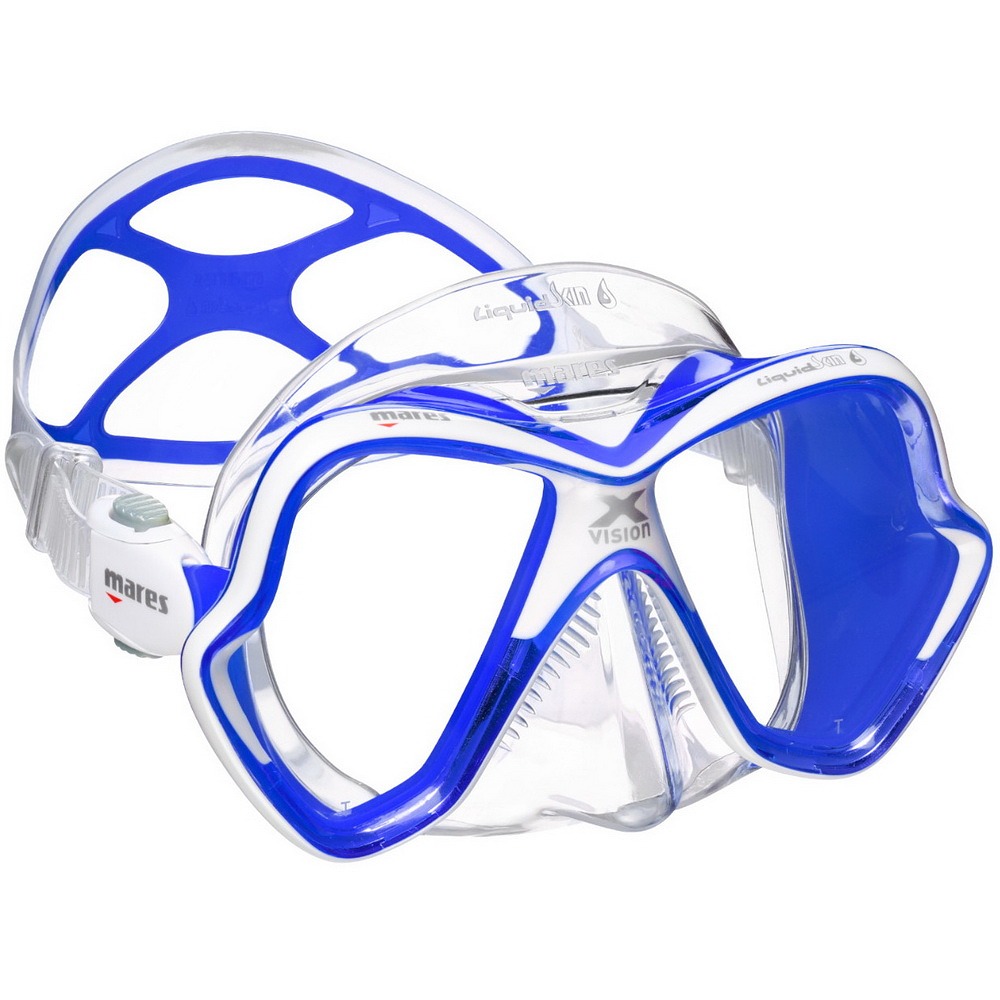 X-VISION ULTRA LIQUIDSKIN potápačská maska číre / transparentná / bielomodrá - CL BLW-CBL