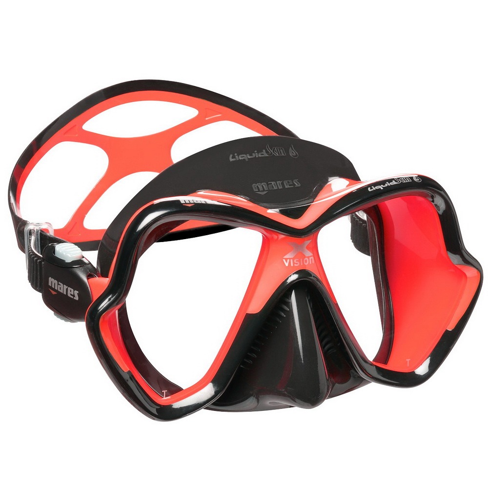 X-VISION ULTRA LIQUIDSKIN potápačská maska číre / červenočierna / červenočierna - CL RDK-RDK
