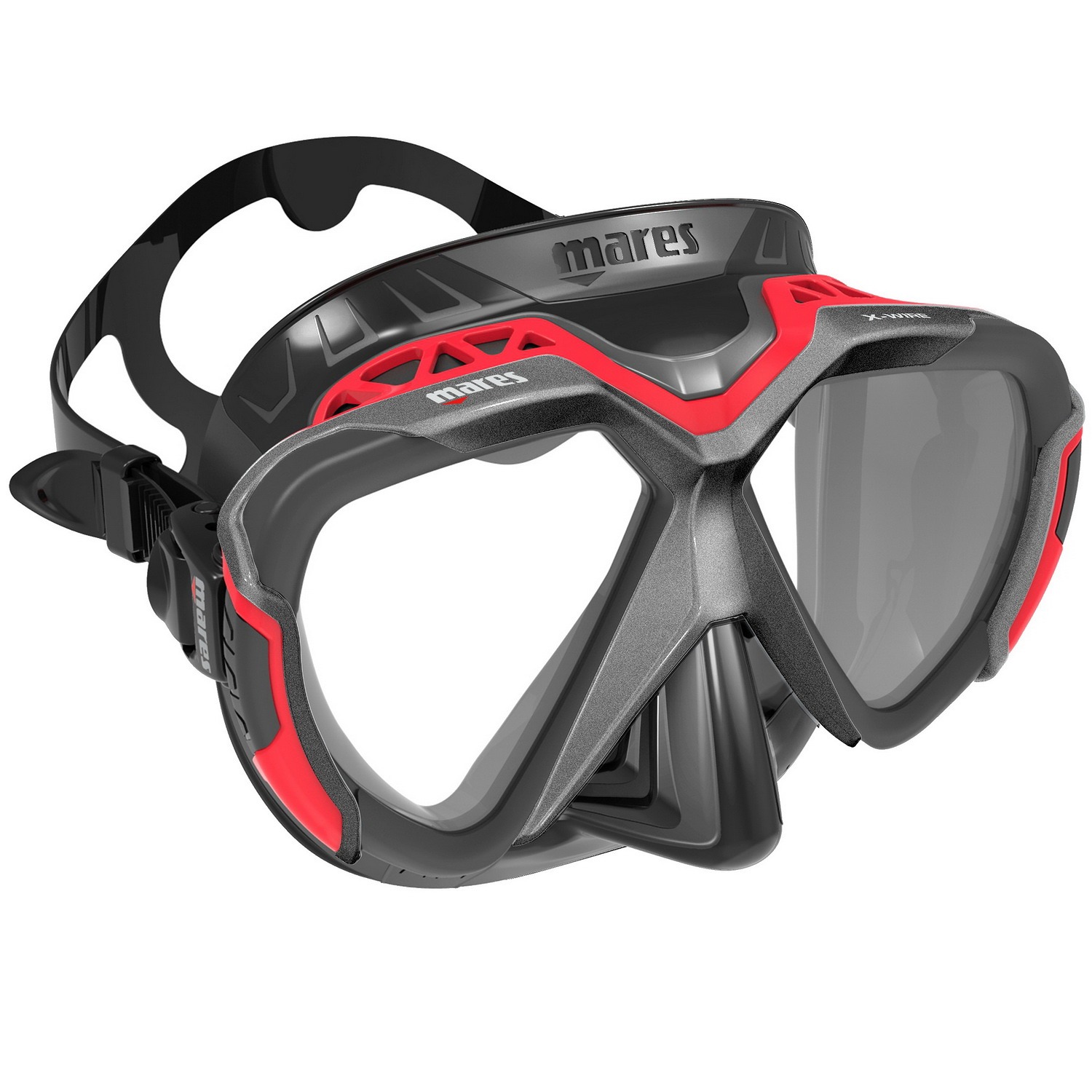 X-WIRE potápačska maska čierna / červená GRRBK