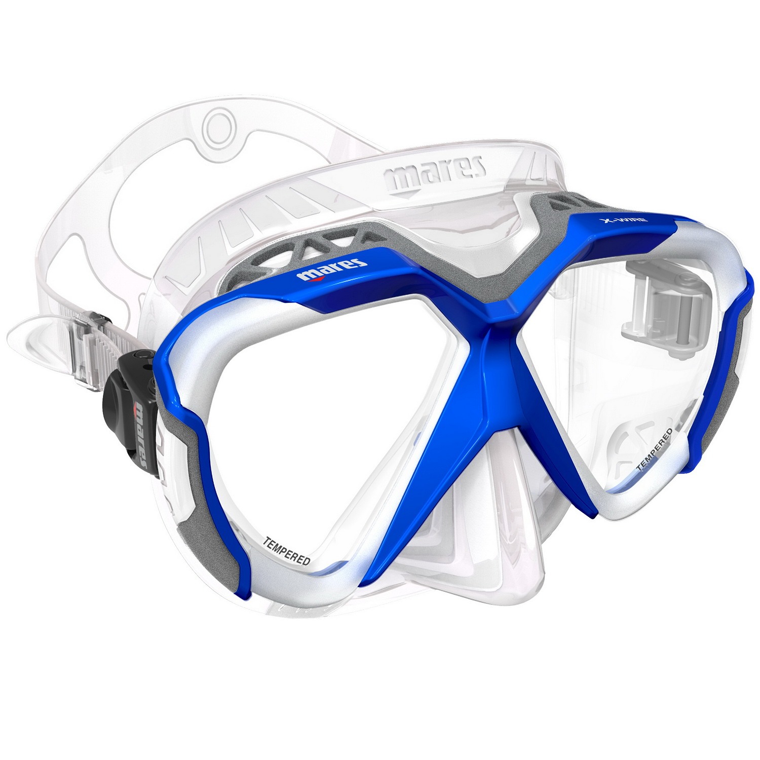 X-WIRE potápačska maska transparentná / modrá - BLGCL