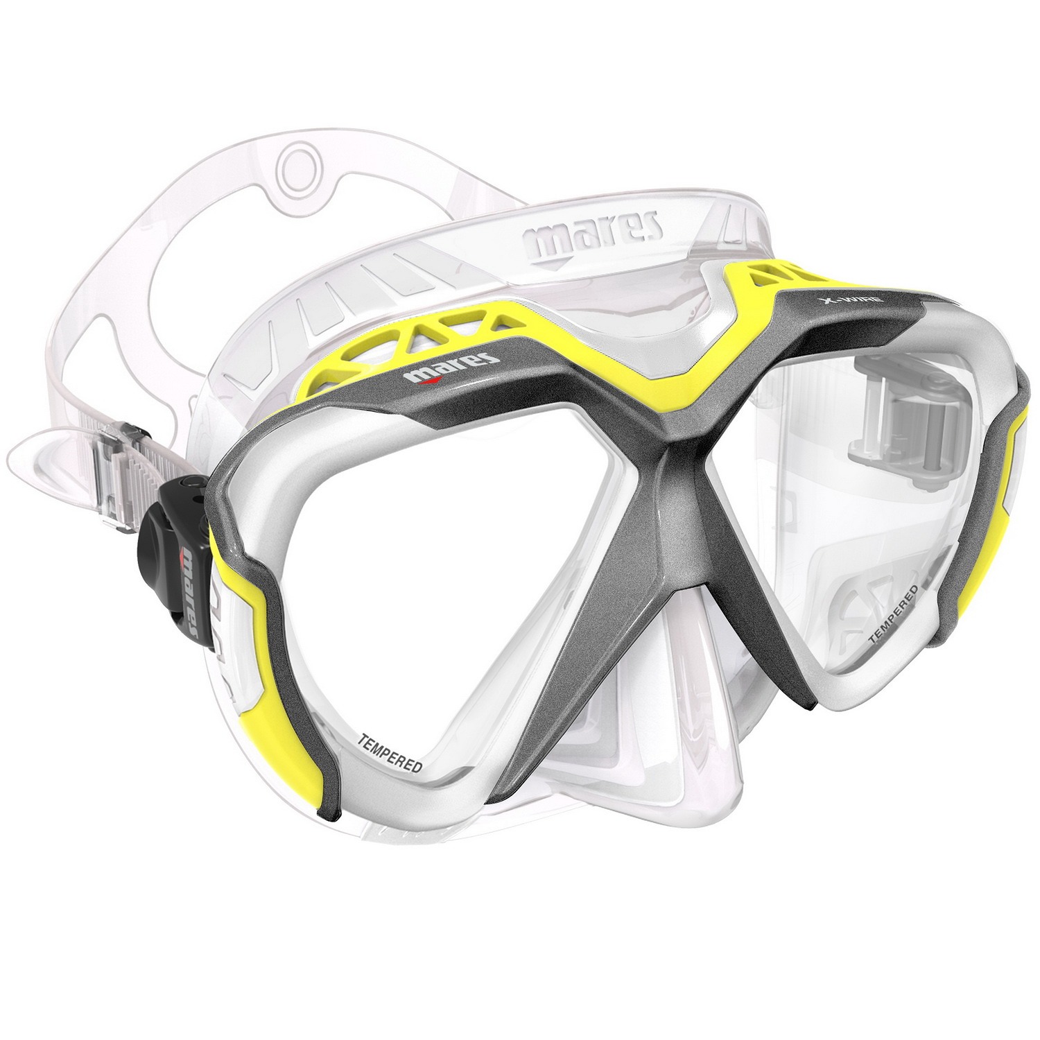 X-WIRE potápačska maska transparent - sivá GRYCL