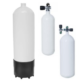 10 l potápačská fľaša oceľová konkávna - 230 bar, 171 mm, ventil podľa výberu - obrázek
