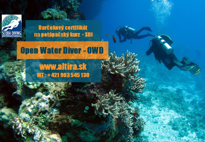 Darčekový certifikát OPEN WATER DIVER