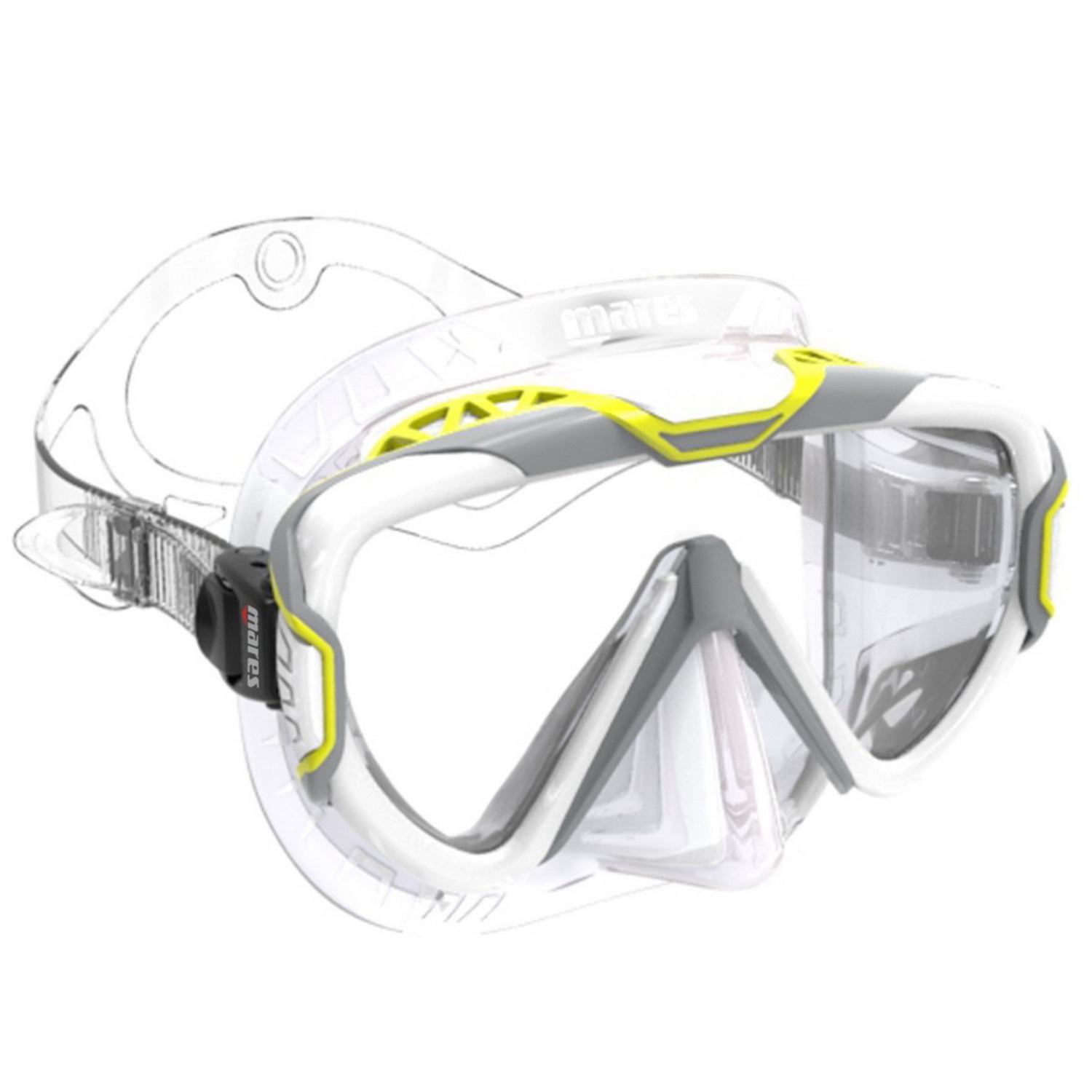 PURE WIRE potápačska maska transparent - sivá GRYCL