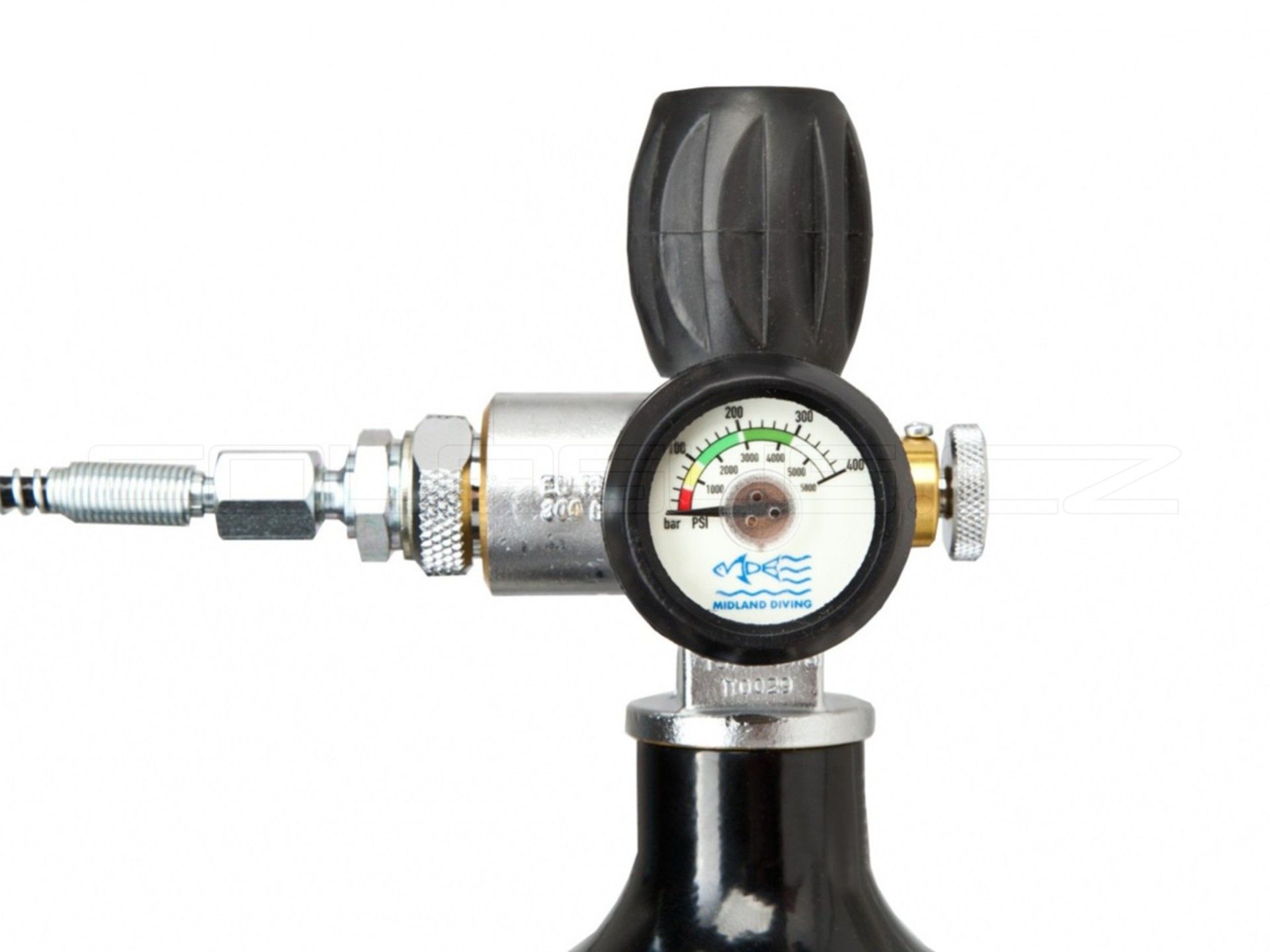 7 l tlaková fľaša oceľová - 300 bar s ventilom a hadicou 