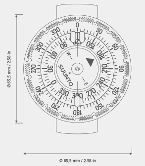 SK-8 - potápačský kompas s remienkom 
