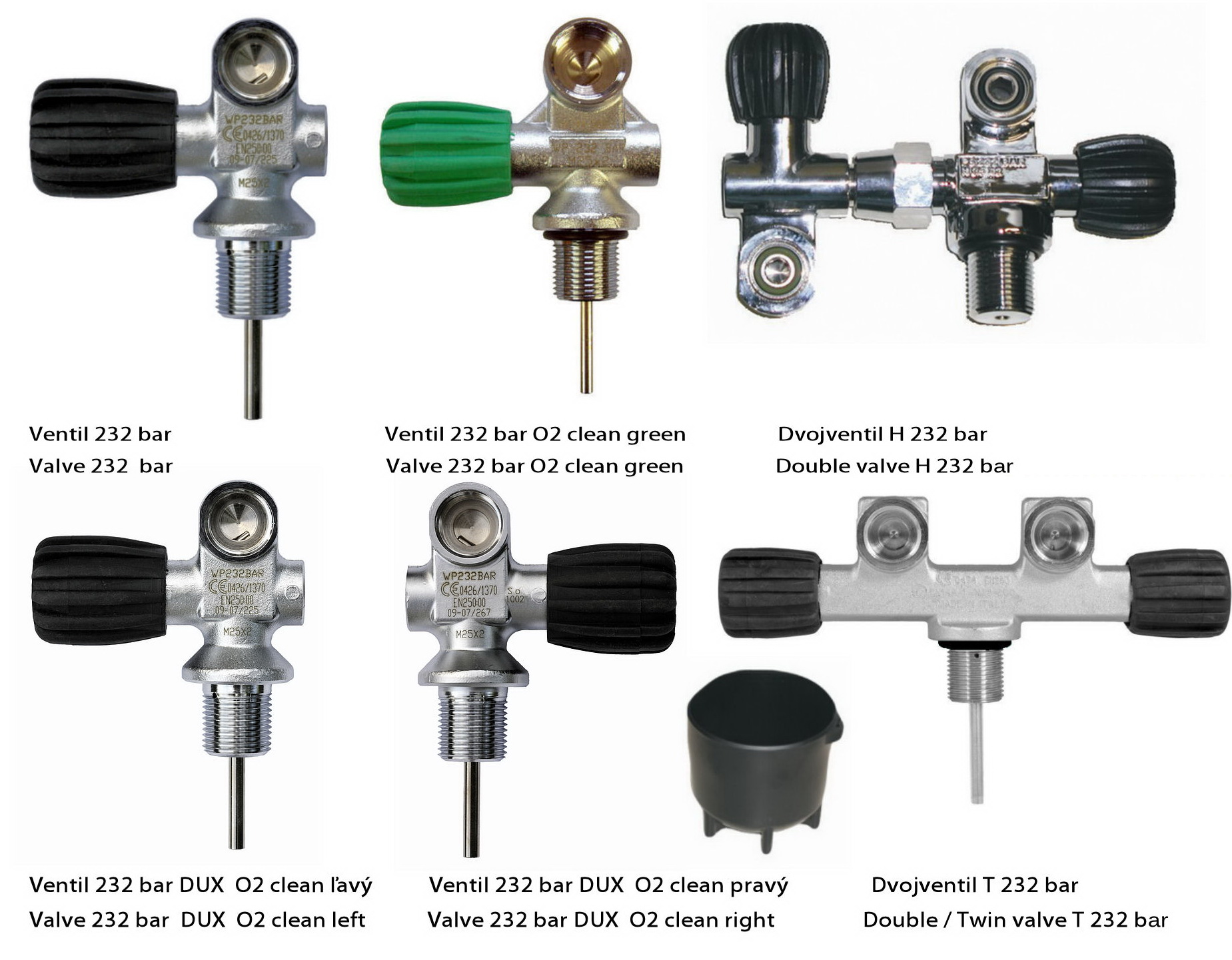 10 l potápačská fľaša oceľová konkávna - 230 bar, 178 mm, konkávna, ventil podľa výberu 